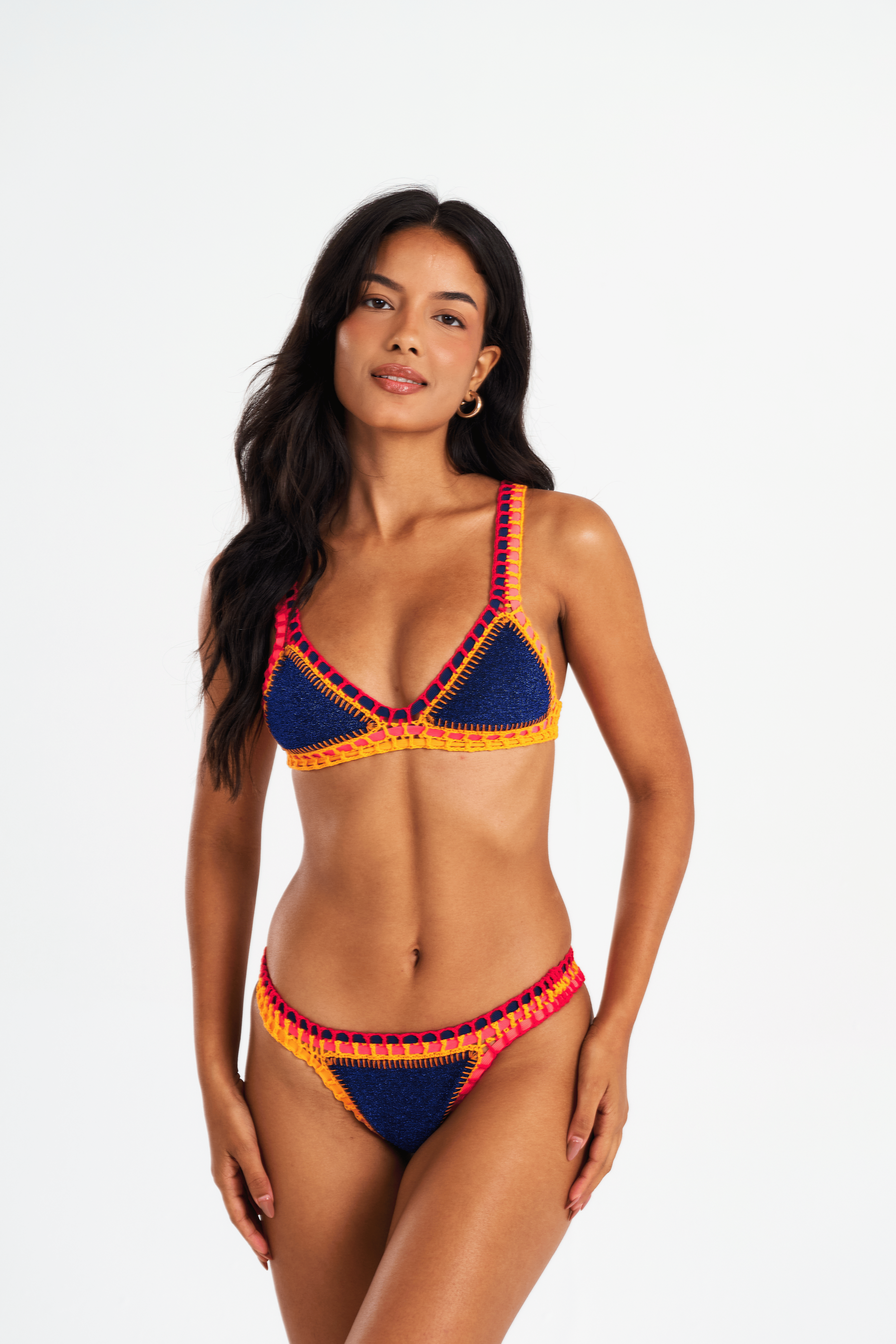 Sunset - Haut de bikini crochet bleu marine