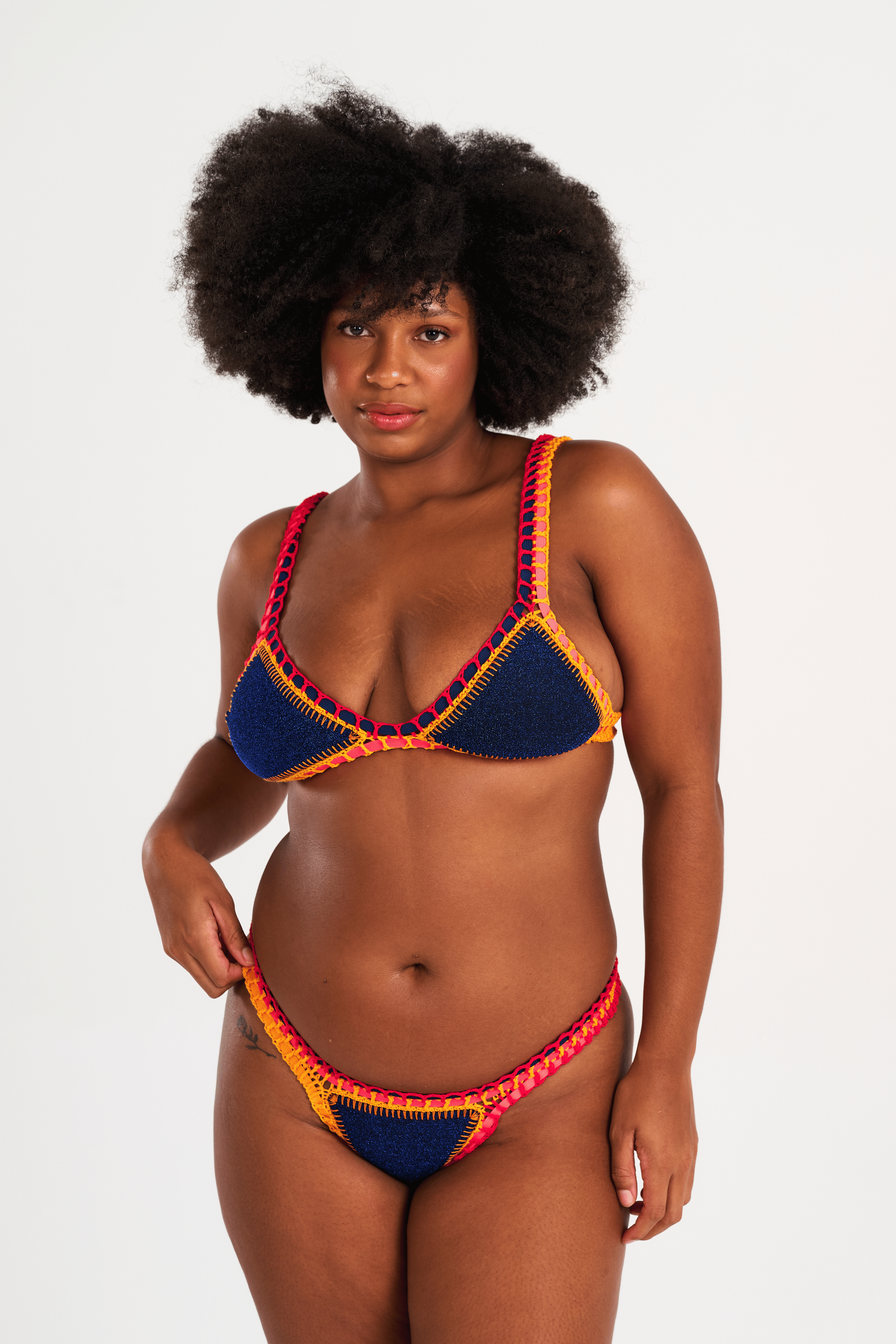 Sunset - Haut de bikini crochet bleu marine
